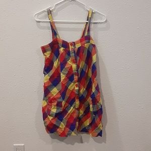 Rainbow plaid dress